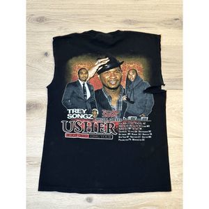 Vintage Usher 2010 OMG Tour w/ Trey Songz Double Sided Sleeveless Shirt RARE Med